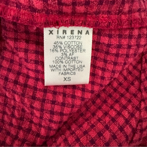XiRENA fuchsia pink check button front long sleeve shirt - Picture 3 of 6